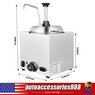 800W 2.5L Stainless Nacho Cheese Dispenser Electric Cheese Warmer Machine • $161.50