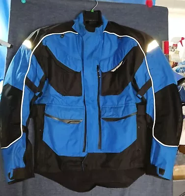 FLY Technical Jacket Adult L Tall Riding Gear Motorcycle Padded Armor Black Blue • $87.49