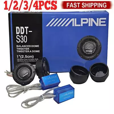 1-2 Alpine DDT-S30 360W 2.5CM 1  Soft Dome Balanced Car Audio Speakers Tweeters • $16.89