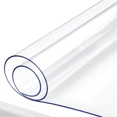 1mm Thick Clear Transparent Vinyl PVC Tablecloth Table Protector Plastic Cover • £11.69