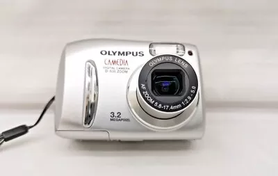 Olympus Camedia D-535 Zoom 3.2MP Compact Digital Camera Silver Tested + XD Card • $25