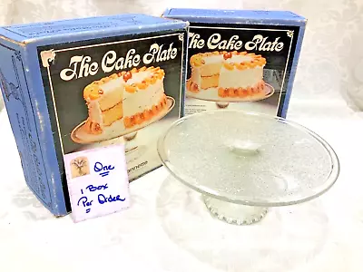 $17.86 • Buy 1 Jeanette Glass Pedestal Cake Plate  Harp Lyre Round 10”  Box 2avail New Vintag