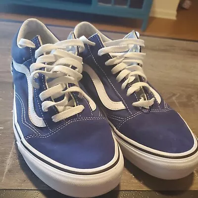 VANS Off The Wall Blue Canvas Lace Up Low Tops- Mens Size 10 751505 • $25