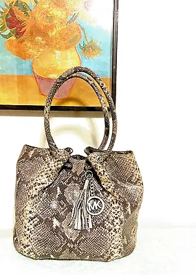 Michael Kors  Python  Snake Embossed Leather Shoulder Hobo Tote Bag Excellent!!! • $85