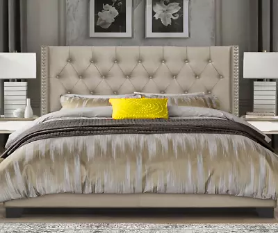 $389 • Buy Gorgeous KING Size Bed Frame With Tufted Headboard (GOLD)