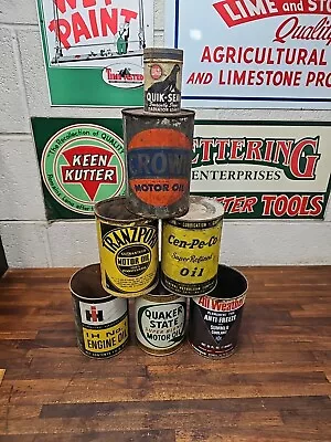 K855- Vintage Original Oil Can Lot. Barn Fresh. - IH WHIZ TRANZPORT Etc • $5