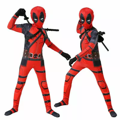 Deadpool Costume Superhero Cosplay Masquerade Party Jumpsuit For Kid/Adult • $24.99