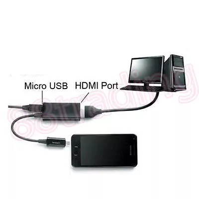 Micro Usb Mhl To Hdmi Hd Tv Cable Adapter For Samsung Galaxy Phone • £3.98