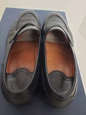 Lottusse Men's All Leather Penny Loafer Color Black Size 8 Mallorca Spain • $49.99