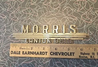 Vintage Car Dealer Dealership Metal Emblem Badge  MORRIS Canton Ohio OH • $29