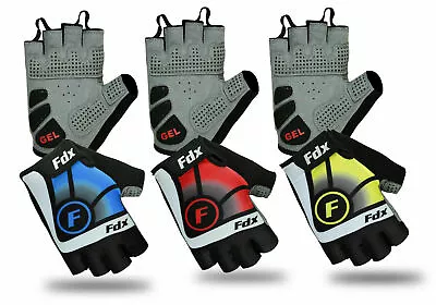 FDX New Cycling Gloves Bike Half Finger Gel Padded Fingerless Outdoor Bike Mitts • $22.49