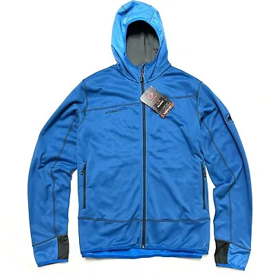 Mammut Men's 2XL Borah Fleece POLARTEC Thermal Pro Hoodie Jacket Blue Full Zip • $68