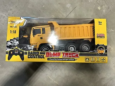 Top Race RC 6 Channel Fully Functional Construction Dump Truck Toy Scale 1:18 • £31.99