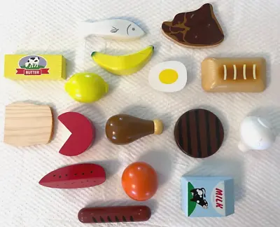 Melissa & Doug Mixed Lot Of 16 Pieces Of Pretend Play Fake Toy Food Wooden • $14.99