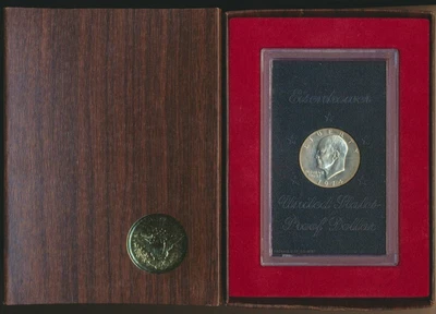 $29.99 • Buy USA: 1974 US Eisenhower $1 Silver Proof Coin, Cased