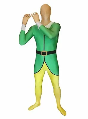 Buddy The Elf Costume Adult Christmas Halloween 2nd Skin Morphsuit BODY SUIT! • $7.14