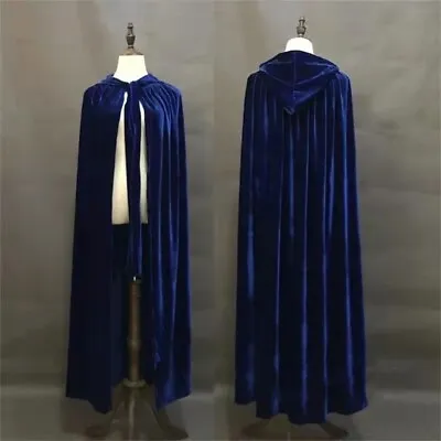 Women Velvet Hooded Cloak Cape Poncho Halloween Christmas Costume Cosplay Hooded • $31.11