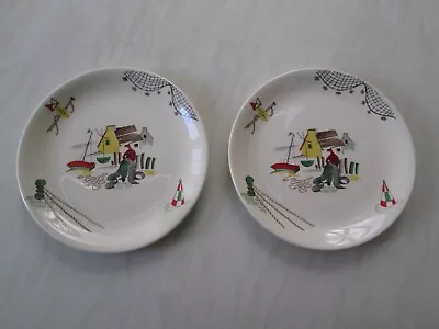 Alfred Meakin Side Plates In The Polperro / Fisherman Design X 2 • £15