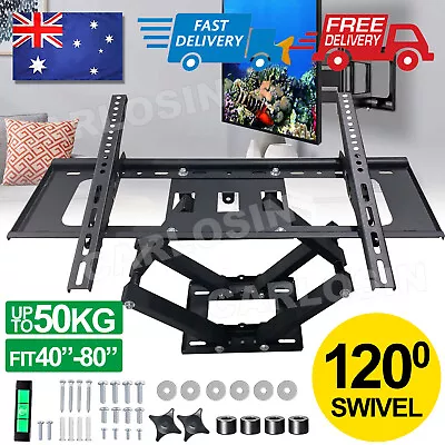 $50.95 • Buy TV Wall Mount Bracket Full Motion Tilt Swivel Pivot 40 43 50 55 60 65 70 80 Inch