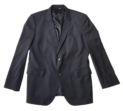 Hugo BOSS Mens 48R Suit Jacket James4 Sharp6 Sport Coat Wool Super 120s Black • $42.49