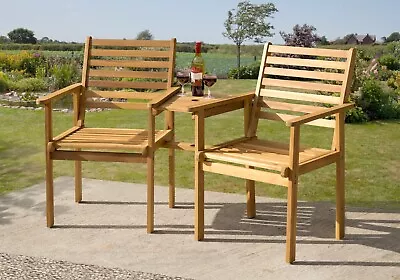 Acacia Hardwood Garden Bench 2 Seat Or Companion Outdoor Furniture - Florence • £69.99