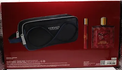 Versace Eros Flame 3 Pcs Eau De Parfum Gift Set For Men With Bag NEW • $79.99