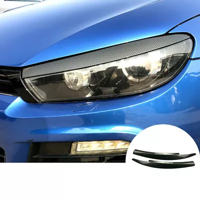For Volkswagen VW Scirocco Carbon Look Headlight Eye Lid Eyebrow Cover 2008-2017 • $25.53