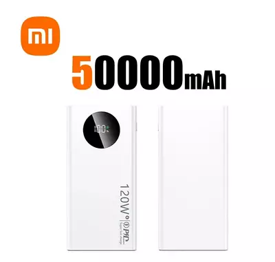 120W 50000 MAh High Capacity PortablePower Bank White Fast Charge Iphone Android • $54.99