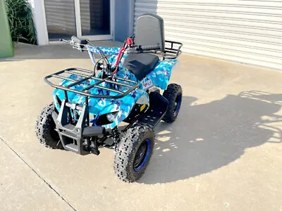 49cc Mini Farm Quad Bike Atv Buggy Kids 4 Wheeler Pocket Pit Dirt Bike Blue • $549