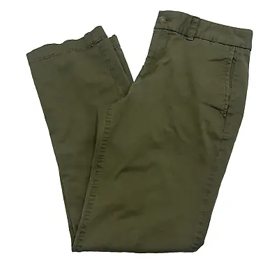 J. CREW Women's 4 Stretch Chino Olive Green Casual Pants - Can Be Cuffed • $10.19