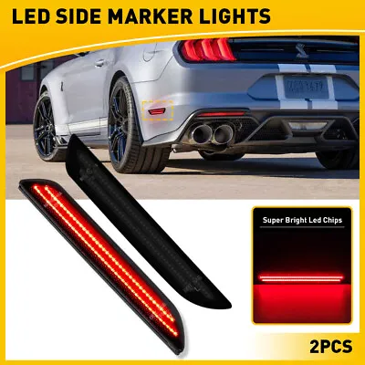 AUXITO Rear Bumper Red LED Side Marker Signal Light For 2015-2022 Ford Mustang • $20.99