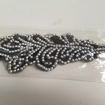 Headband Black Sequins With Silver Faux Rhinestones  • $4.98