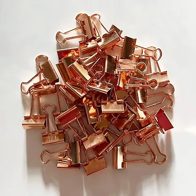 Rose Gold Small Binder Clips Horizontal Width 3/4INCH Small Metal Paper Clamp • $7.49