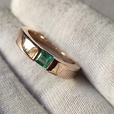 Natural Emerald 14K Solid Yellow Gold  Mens Ring Mens Jewelry • $699.99