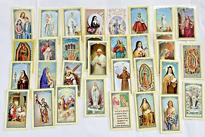 Vintage Lot Of 1990's Laminated Catholic Holy Cards 2.5  X 4.5  Catechism Gifts • $19.95