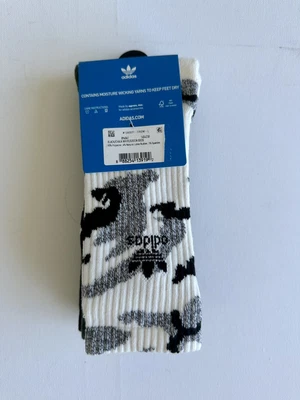 $33.29 • Buy ADIDAS Originals Mens Crew Socks White Camo/Black/Green Size 6-12 3 Pack
