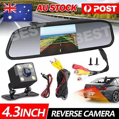 Reverse Camera 4.3in Reversing Camera Rear View Cam Kit Waterproof HD Camera • $25.95