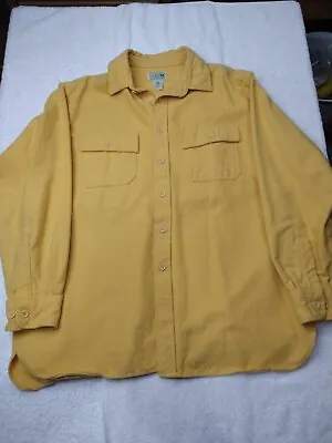 Ll Bean -yellow Long Sleeve -soft Chamois Shirt -size Large • $19.96