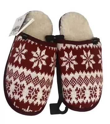 NWT Hollister Women’s Slippers Sherpa Lined Snowflakes Holiday Size M 7/8 • £17.52