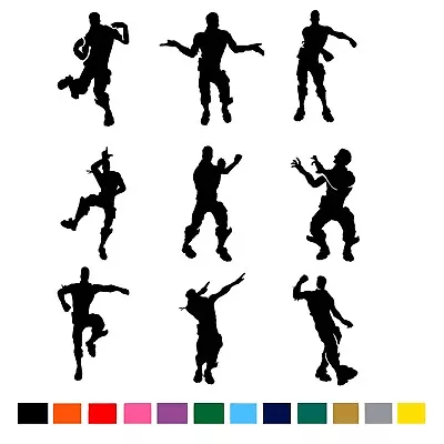 9x Fort Dancing Men Xbox Stickers Vinyl Wall. Dinks Bottle Gaming Nite 6cm Tall • £2.50