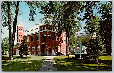 Postcard Michigan Marine City MI Heritage Square City Hall Bandstand & Rudder • $4.72