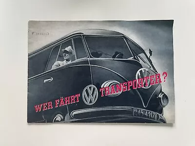 Vintage 1951 Volkswagen Type 2 Bus Logo Sales Brochure  German  Original • $300