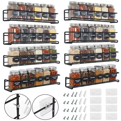 8 Tier Wall Mount Spice Rack Organizer Hanging Storage Shelf Holder For Kitchen • $16.99