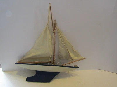 $34.87 • Buy Vintage Wood Wooden Pond Sailboat Ship Fabric Sails Boat Parts Repair