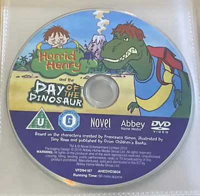 Horrid Henry And The Day Of The Dinosaur DVD (2015) ***Disc Only*** • £2.29