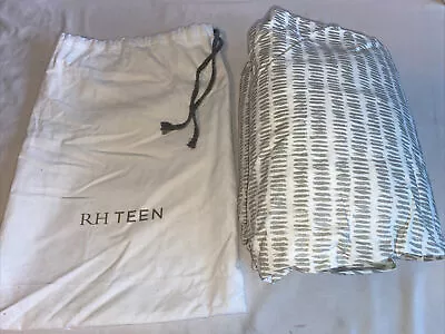 Restoration Hardware Teen Sheet Set - Twin - BRUSHSTROKE White/Gray NWT • $84.95