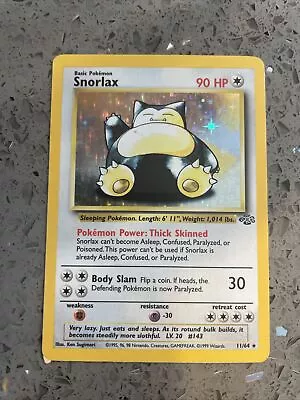 Pokémon Card - Snorlax Jungle 11/64 Holo Unlimited - Holo Rare • $19.99