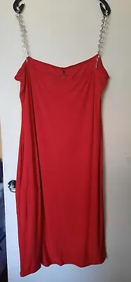 Woman's Red Chain Strap Midi Dress By Khloe Kardashian Sizes 24 Or 26 Available  • £8