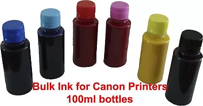 5x100ml Bulk Ink For Canon To Refill CISS Or Cartridges • $39