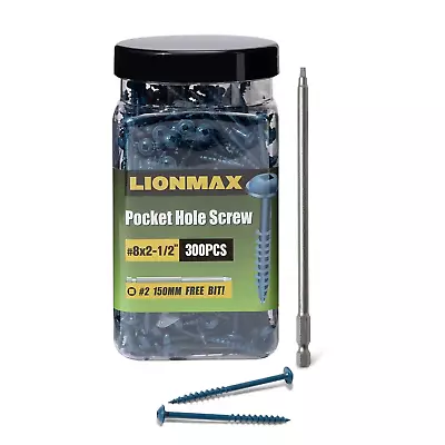 Pocket Hole Screws 2-1/2 Inch  Pocket Screws #8 X 2-1/2  300PCS For Exterior B • $18.98